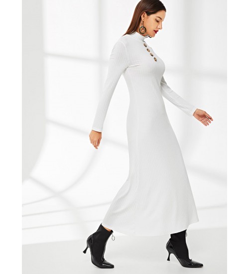 Embellished Rib Knit Dress